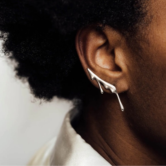Marie June Jewelry - NWT silver Marie June dripping ear climbers